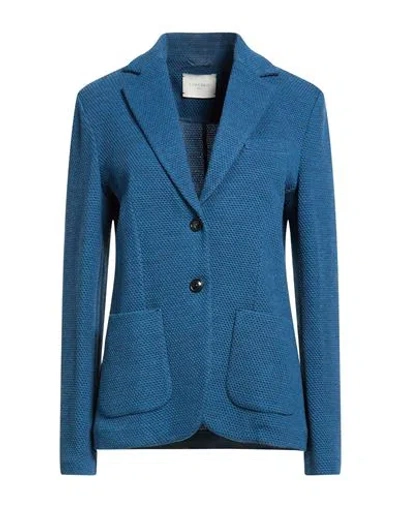 Circolo 1901 Woman Blazer Deep Teal Size 10 Virgin Wool, Polyamide, Elastane In Blue