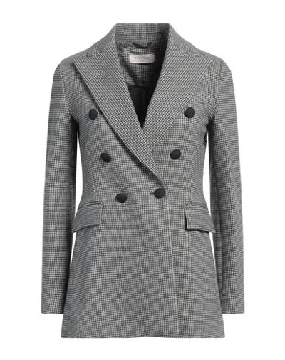Circolo 1901 Woman Blazer Grey Size 10 Cotton, Elastane In Gray