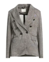 Circolo 1901 Woman Blazer Grey Size 10 Cotton, Elastane In Gray