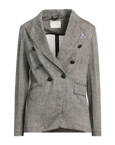 Circolo 1901 Woman Blazer Grey Size 10 Cotton, Elastane In Gray