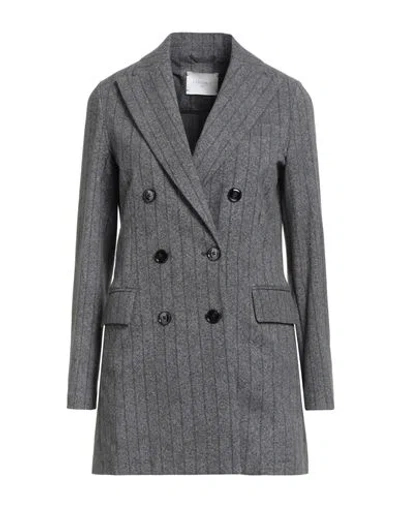 Circolo 1901 Woman Blazer Grey Size 12 Cotton, Elastane