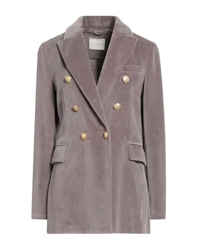 Circolo 1901 Woman Blazer Grey Size 12 Cotton, Polyester