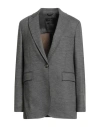 Circolo 1901 Woman Blazer Grey Size 12 Virgin Wool, Cashmere, Polyamide