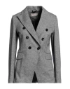 Circolo 1901 Blue Cotton Double-breasted Blazer In Gray