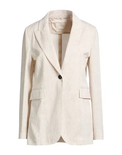 Circolo 1901 Woman Blazer Ivory Size 12 Cotton, Elastane In Neutral