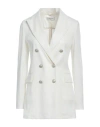 Circolo 1901 Woman Blazer Ivory Size 12 Linen, Cotton In White