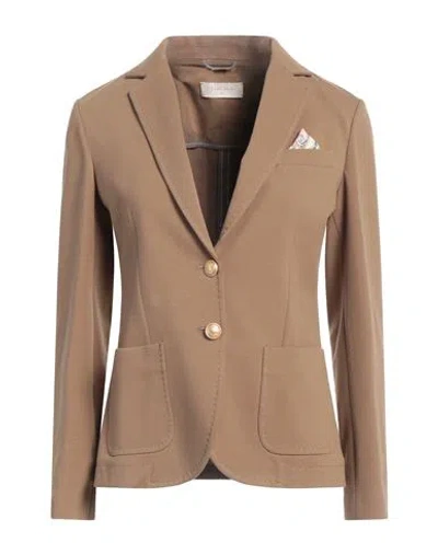 Circolo 1901 Woman Blazer Khaki Size 12 Cotton, Lycra In Beige