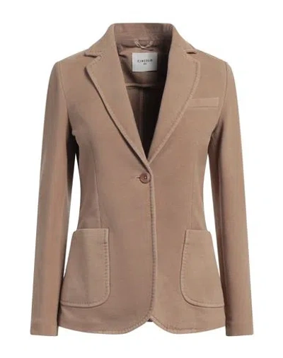 Circolo 1901 Woman Blazer Khaki Size 12 Cotton, Elastane In Beige