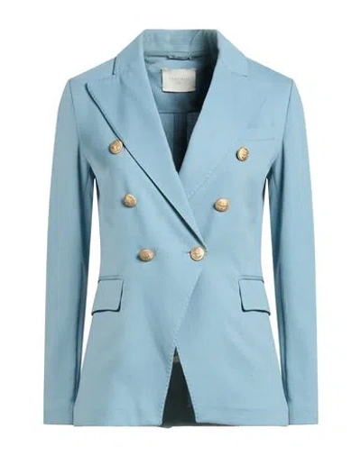 Circolo 1901 Woman Blazer Light Blue Size 4 Cotton, Elastane