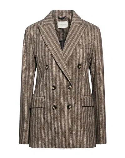 Circolo 1901 Woman Blazer Light Brown Size 8 Cotton, Elastane In Beige