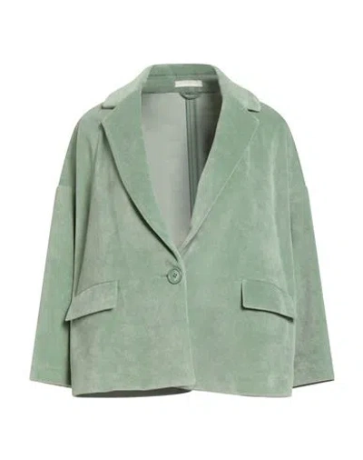 Circolo 1901 Woman Blazer Light Green Size 10 Cotton, Polyester