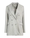 Circolo 1901 Woman Blazer Midnight Blue Size 8 Cotton, Linen In Green