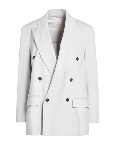 Circolo 1901 Woman Blazer Light Grey Size 10 Cotton, Elastane In Gray