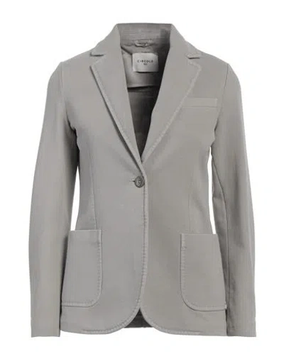Circolo 1901 Woman Blazer Light Grey Size 12 Cotton, Elastane