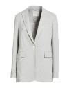 Circolo 1901 Woman Blazer Light Grey Size 12 Cotton, Elastane In Gray
