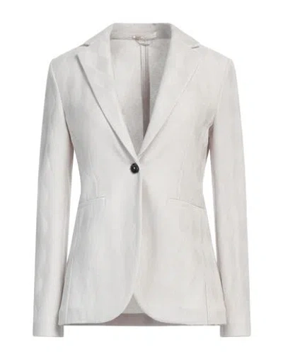 Circolo 1901 Woman Blazer Light Grey Size 6 Cotton