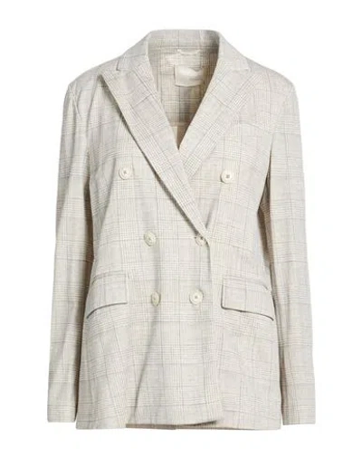 Circolo 1901 Woman Blazer Light Grey Size 6 Cotton, Elastane In Gray