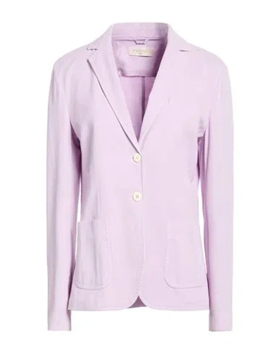 Circolo 1901 Woman Blazer Lilac Size 12 Cotton, Elastane In Purple