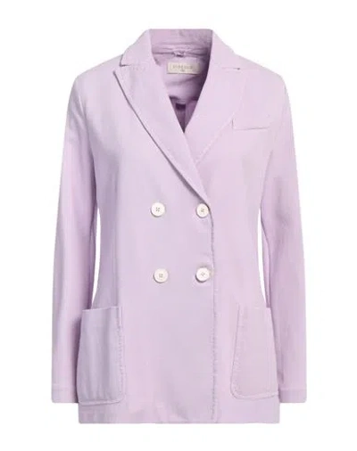 Circolo 1901 Woman Blazer Lilac Size 12 Cotton, Elastane In Purple