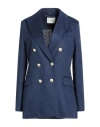 Circolo 1901 Woman Blazer Midnight Blue Size 10 Linen, Cotton