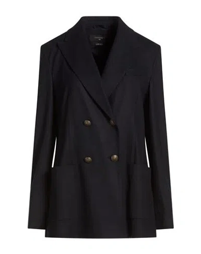 Circolo 1901 Woman Blazer Midnight Blue Size 10 Virgin Wool, Cashmere In Black