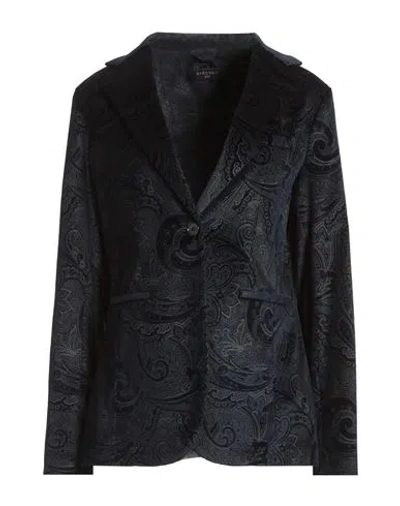 Circolo 1901 Woman Blazer Midnight Blue Size 12 Cotton, Elastane In Black