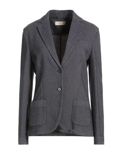 Circolo 1901 Woman Blazer Midnight Blue Size 12 Cotton, Elastane In Gray