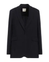 Circolo 1901 Woman Blazer Midnight Blue Size 12 Virgin Wool, Elastane In Blue