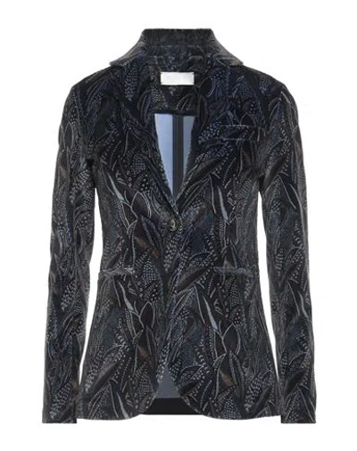 Circolo 1901 Woman Blazer Midnight Blue Size 2 Cotton, Elastane In Gold