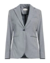 Circolo 1901 Woman Blazer Midnight Blue Size 6 Virgin Wool, Cotton, Silk, Polyamide, Elastane In Blue