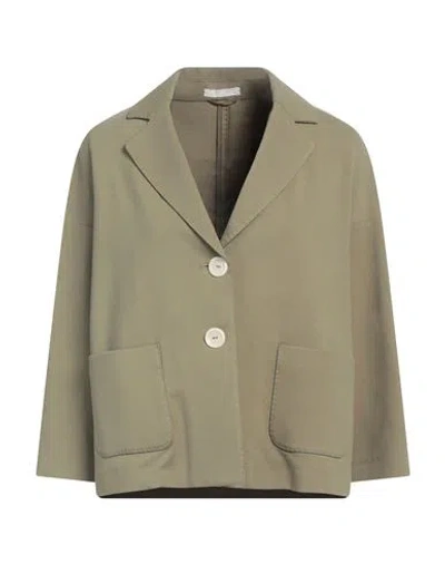 Circolo 1901 Woman Blazer Military Green Size 12 Cotton, Lycra