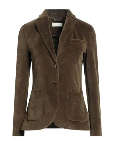 Circolo 1901 Woman Blazer Military Green Size 6 Cotton, Polyester