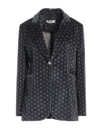 Circolo 1901 Woman Blazer Navy Size 8 Cotton, Elastane In Navy Blue