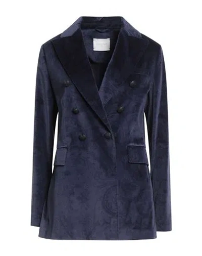 Circolo 1901 Woman Blazer Navy Size 12 Cotton, Elastane