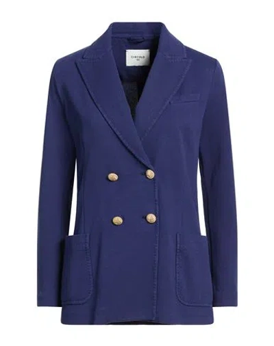 Circolo 1901 Woman Blazer Navy Size 12 Cotton, Elastane In Blue