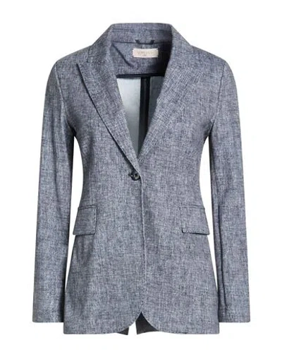 Circolo 1901 Woman Blazer Navy Size 12 Cotton, Elastane In Gray