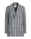 Circolo 1901 Striped Double-breasted Jacket With Vertical Stripes In Gray