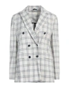 Circolo 1901 Woman Blazer Off White Size 6 Cotton, Elastane In Off White