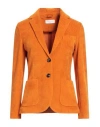 Circolo 1901 Woman Blazer Orange Size 10 Cotton, Polyester