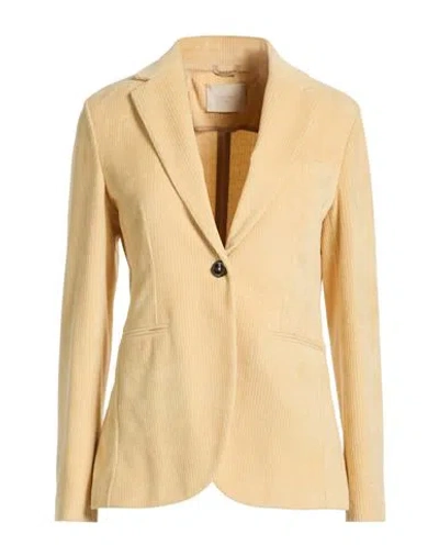 Circolo 1901 Woman Blazer Pastel Yellow Size 6 Cotton, Polyester In Neutral