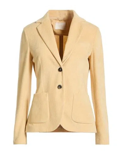 Circolo 1901 Woman Blazer Pastel Yellow Size 6 Cotton, Polyester