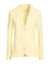 Circolo 1901 Woman Blazer Pastel Yellow Size 8 Cotton, Elastane In Yellow