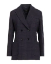 Circolo 1901 Woman Blazer Purple Size 10 Virgin Wool, Polyamide, Silk, Linen, Elastane