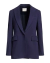 Circolo 1901 Woman Blazer Midnight Blue Size 12 Cotton, Elastane In Grey