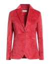 Circolo 1901 Woman Blazer Red Size 10 Cotton, Elastane