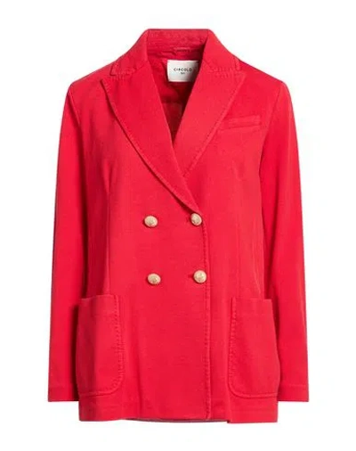 Circolo 1901 Woman Blazer Red Size 10 Cotton, Elastane