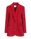 Circolo 1901 Woman Blazer Red Size 10 Cotton, Polyester
