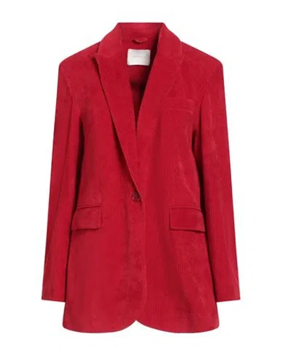 Circolo 1901 Woman Blazer Red Size 10 Cotton, Polyester