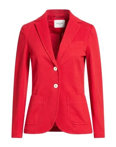 Circolo 1901 Woman Blazer Red Size 14 Cotton, Elastane