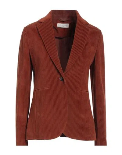 Circolo 1901 Woman Blazer Rust Size 8 Cotton, Polyester In Red